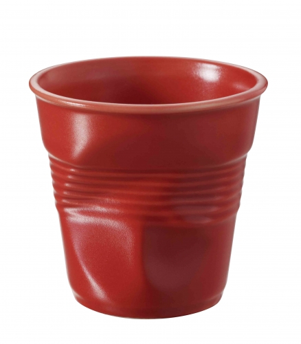 Gobelet froiss&eacute; Espresso Revol  8 cl  rouge satin&eacute;