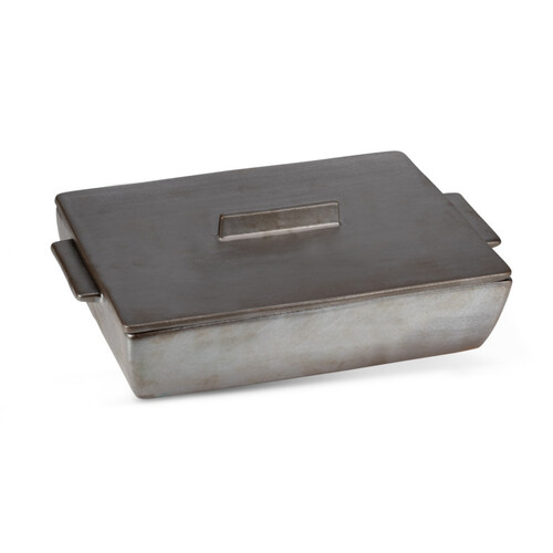 Grand plat &agrave; four en c&eacute;ramique - platinium mat