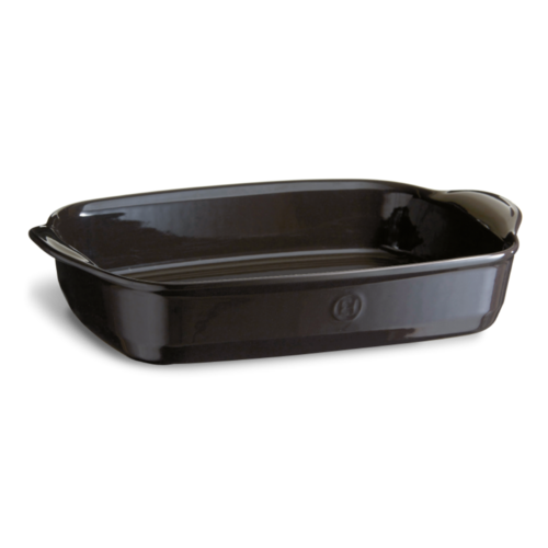 Grand plat rectangulaire Ultime en c&eacute;ramique 42,5x28 cm Gris Fusain