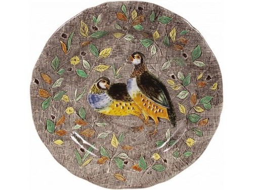 Grande Assiette Plate Perdrix Rambouillet