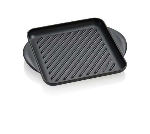 Gril carré en fonte émaillée 24 cm Noir Mat