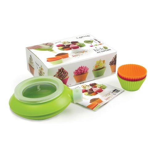 Kit Cup Cakes Leku&eacute; : 1 Poche &agrave; douilles Decomax + 6 Cup Cake + 4 recettes