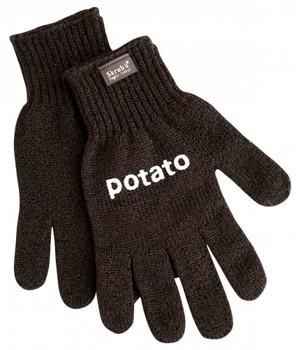 La paire de gants &agrave; nettoyer les pommes de terre
