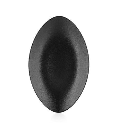Lot de 2 assiettes ovales 35x22,3 cm noir effet fonte EQUINOXE
