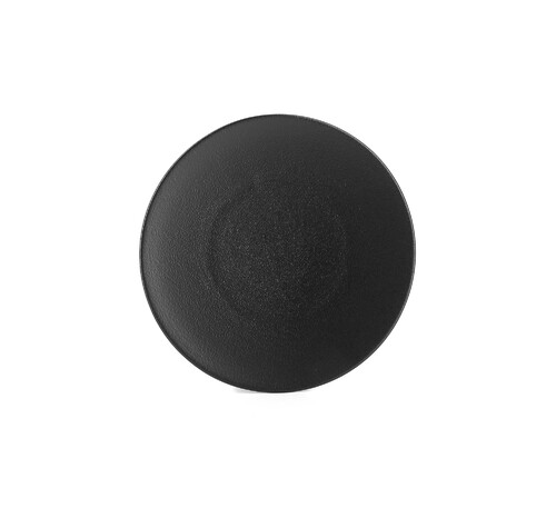 Lot de 2 assiettes rondes plates &agrave; dessert 21,5 cm noir effet fonte EQUINOXE
