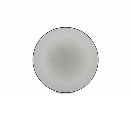 Lot de 2 assiettes rondes plates &agrave; dessert 21,5 cm poivre EQUINOXE