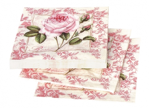 Lot de 20 serviettes en papier roses