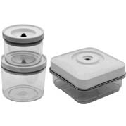 Lot de 3 boites sous vide  / 2 rondes 0.8l - 1.5l