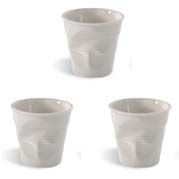 Lot de 3 gobelets froisses 8cl blanc