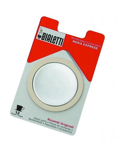 Lot de 3 joints de cafeti&egrave;re Bialetti + filtre 12 tasses