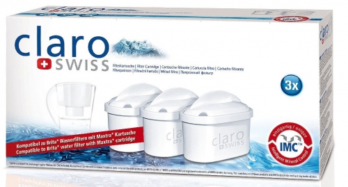 Lot de 3 recharges ClaroSwiss Maxima ovale compatibles avec les Maxtra&reg; de Brita
