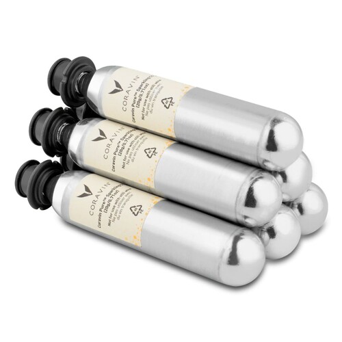 Lot de 6 caspules pour le Coravin Sparkling Champagne et vins effervescents - CO2 (20g/27mL)