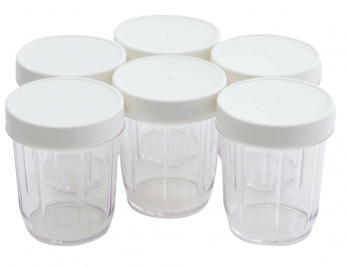 Lot de 6 pots 250 ml en polycarbonate (incassable) pour yaourti&egrave;res Cuisinart 29