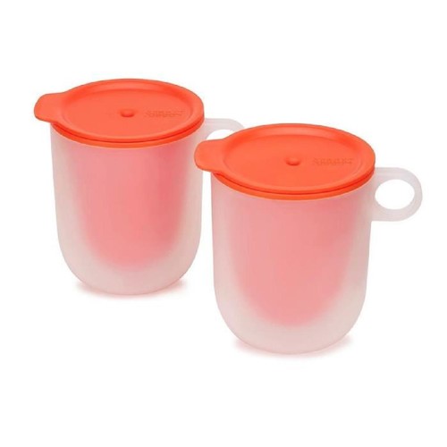 M-Cuisine Lot de 2 tasses cool-touch pour micro-ondes - orange