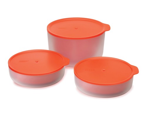 M-Cuisine Lot de 3 bols cool-touch pour micro-ondes - orange