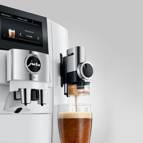 Machine à café automatique avec broyeur à grain J8 Piano White EA ...