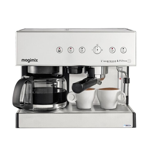 Machine à café expresso automatique & café filtre Chromé Mat