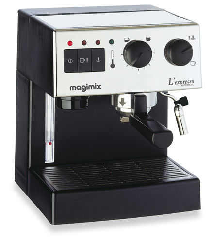 Machine Expresso chromé brillante automatique Magimix pour café moulu & dosettes