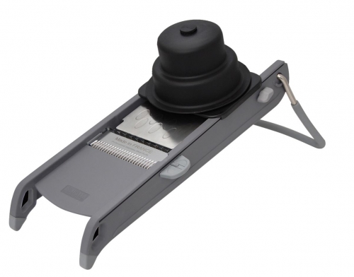 Mandoline Swing PRO grise avec deux doubles peignes, aiguiseur