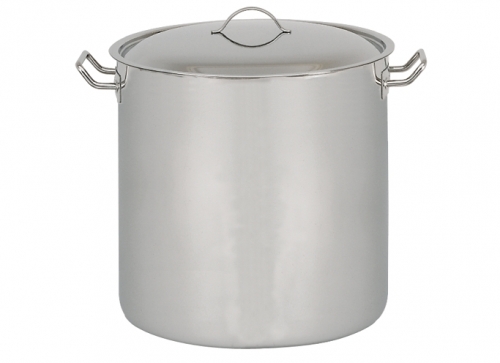 Marmite de 24 cm en inox 0.9 ' PRO De Buyer' avec 2 anses & couvercle inox - hau