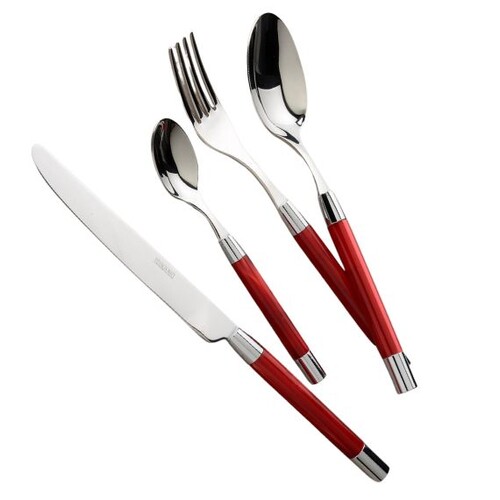 Ménagère 24 pièces Conty rouge Grenadine