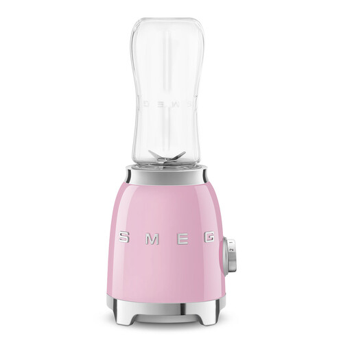 Mini Blender Années 50 _Rose_ Corps et lames en acier inox _ Bouteille 600 ml en