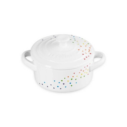 Mini-Cocotte Ronde 10Cm Blanc Motifs Cur