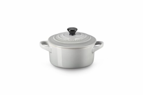 Mini-cocotte ronde individuelle en céramique avec couvercle 10cm gris mist grey