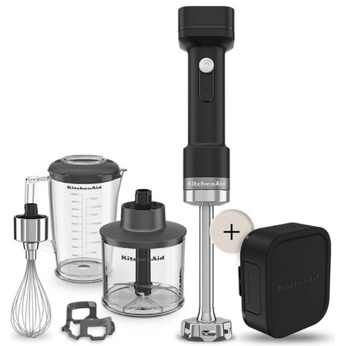 Mixeur plongeant sans fil avec accessoires, avec batterie Noir Mat