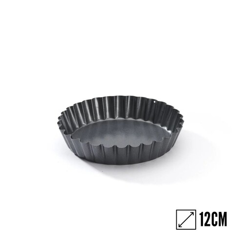 Moule &agrave; ini tartelette fixe en acier antiadh&eacute;sif &oslash; 12cm