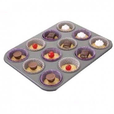 Moule m&eacute;tal 12 muffins/cupcakes