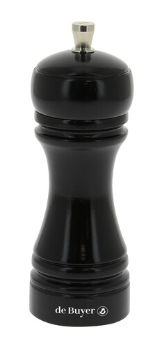 Moulin à poivre JAVA 14 cm laqué, mécanisme métal Noir Brillant
