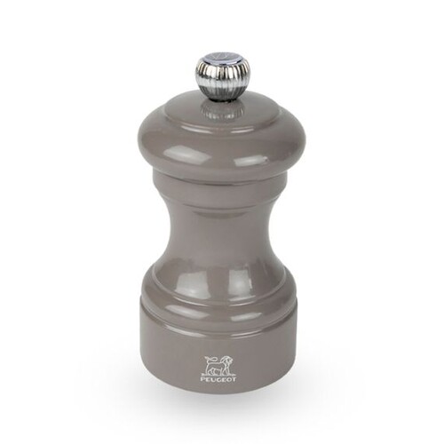 Moulin à sel manuel en bois laqué, gris taupe, 10 cm - 4in.