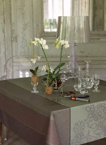 Nappe Le Jacquard Fran&ccedil;ais 175x320 Villa Toscane Cachemire 100% coton