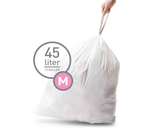 Pack de 3 x 20 sacs poubelle 45 L pour poubelle avec réserve de sac (modèle M)
