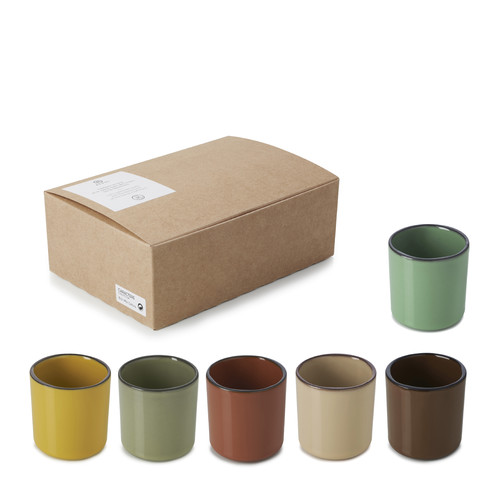 Pack de 6 tasses 8 cl Caract&egrave;re Caract&egrave;re couleurs assorties
