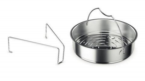 Panier perfor&eacute; en inox avec tr&eacute;pied pour autocuiseur 22 cm
