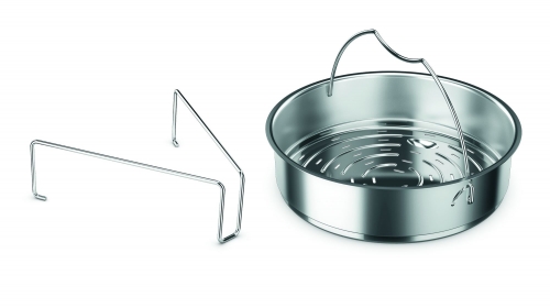 Panier perfor&eacute; en inox avec tr&eacute;pied pour autocuiseur 26 cm