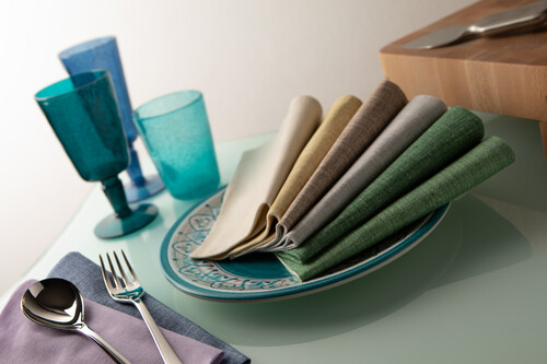 Paquet de 20 Serviettes en Coton Compostable 40x40 cm MONO Lilas