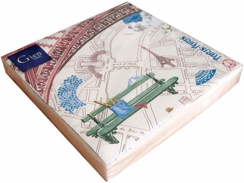 Paquet De 20 Serviettes Papier Lunch Paris- Paris