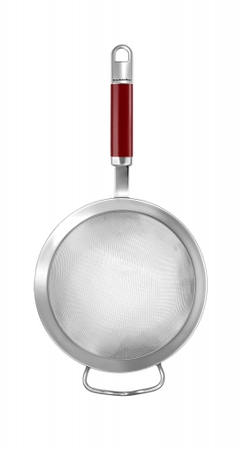 Passoire inox poign&eacute;e rouge