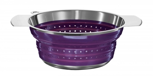 Passoire pliableø 20 cmen silicone / inox violet Rösle