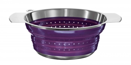 Passoire pliableø 24 cmen silicone / inox violet Rösle