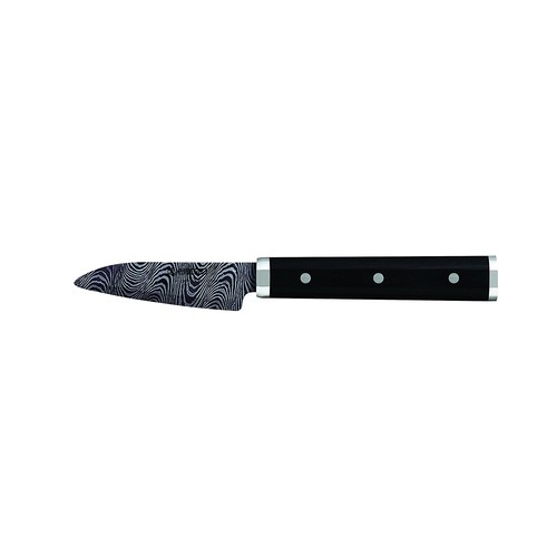 Petit couteau d\'office KIZUNA lame noire manche noir 7,5