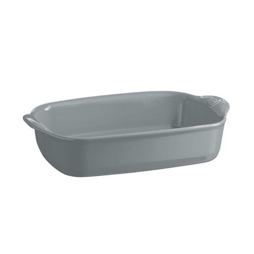 Petit plat rectangulaire Ultime en c&eacute;ramique 30x19 cm Perle