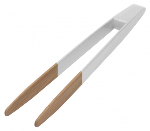 Pince à toasts blanche 24 cm en Bambou alimentaire