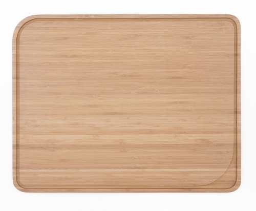 Planche &agrave; d&eacute;couper avec rigole en Bambou alimentaire - 37 x 29 x 1,2 cm
