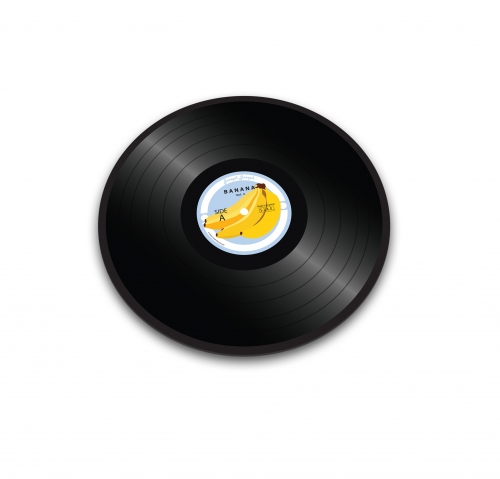 Planche vinyle ronde  30 cm - Verre s&eacute;curit - Banana Joseph Joseph