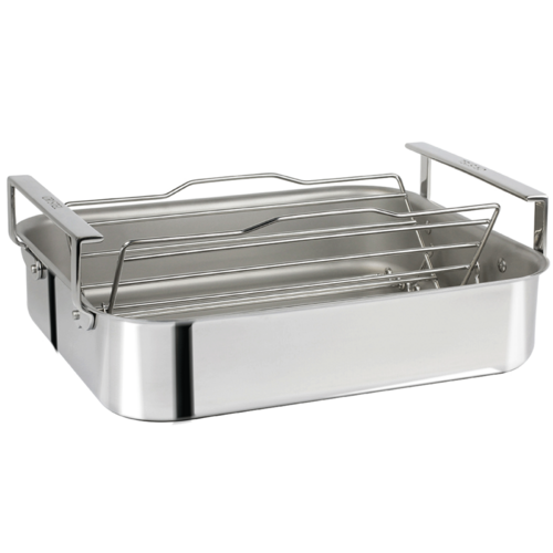 Plat à four Roaster Multiply en inox avec grille 43 x 33 x 13 cm