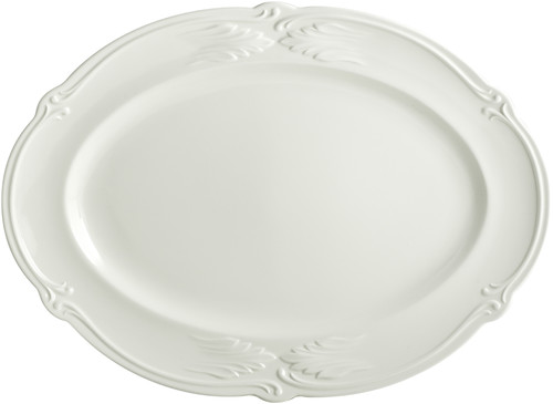 Plat Ovale Rocaille Blanc